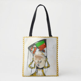 道のまわりに女 トートバッグ