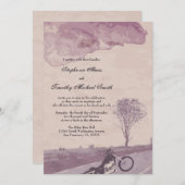 道のオートバイの結婚式招待状を渡って 招待状 (正面/裏面)