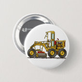 道のグレーダーのスクレーパーの坑夫の建築ピン 缶バッジ (正面&裏面)