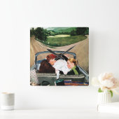 道のフォーク スクエア壁時計 (ホーム)