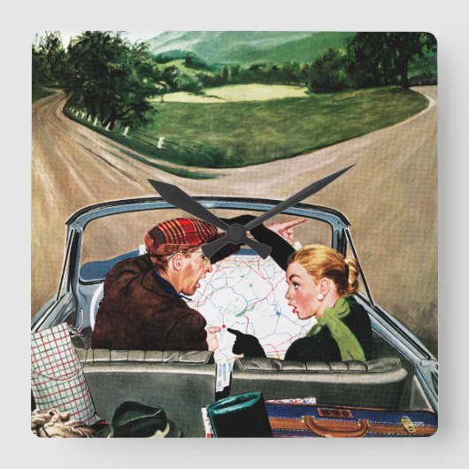 道のフォーク スクエア壁時計 (正面)