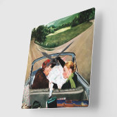 道のフォーク スクエア壁時計 (傾斜)