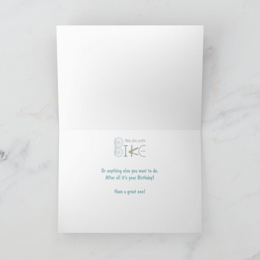 道のマウンテンバイクの娘の誕生日に乗って下さい カード (内部)