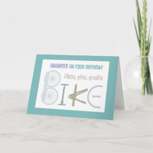 道のマウンテンバイクの娘の誕生日に乗って下さい カード