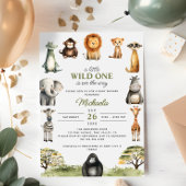 道のワイルドワンかわいい赤ん坊の動物の赤ちゃんシャワー 招待状