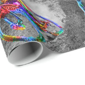 道の下で競争しているテクニカラー山のバイクもしくは自転車に乗る人 ラッピングペーパー (ロールコーナー)