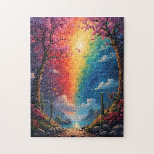 道の先には虹の世界がある ジグソーパズル (縦)