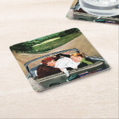 『道の分かれ道』 スクエアペーパーコースター (アングル)