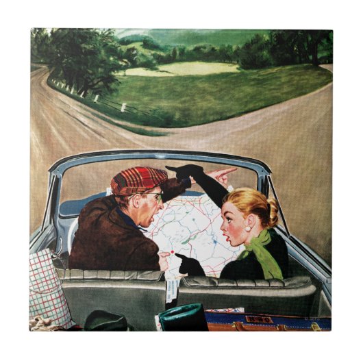 『道の分かれ道』 タイル (正面)