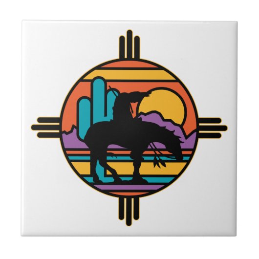 道の原産のアメリカインディアンの端 タイル (正面)