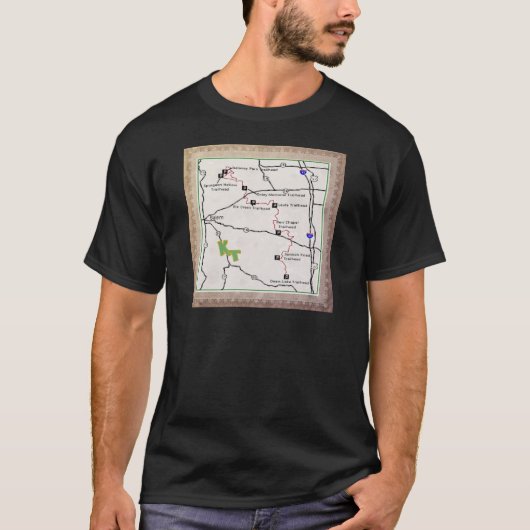 道の地図KT KNOBSTONEの道DEAMへのDELANEY Tシャツ (正面)