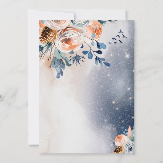 道の女の子の赤ちゃんシャワーの小さな野花 招待状 (裏面)