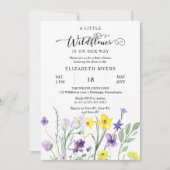道の女の子の赤ちゃんシャワーの小さな野花 招待状 (正面)