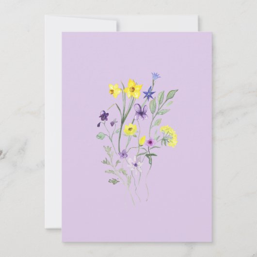 道の女の子の赤ちゃんシャワーの小さな野花 招待状 (裏面)