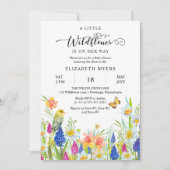 道の女の子の赤ちゃんシャワーの小さな野花 招待状 (正面)