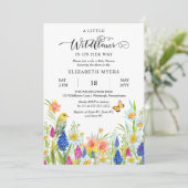 道の女の子の赤ちゃんシャワーの小さな野花 招待状 (スタンド正面)