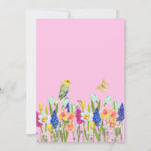 道の女の子の赤ちゃんシャワーの小さな野花 招待状 (裏面)