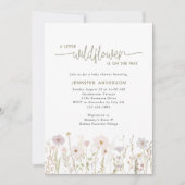 道の小さな野生の花のフローラ赤ちゃんシャワー 招待状 (正面)