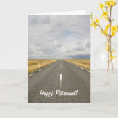 道の幸せな退職カード カード (黄色い花)