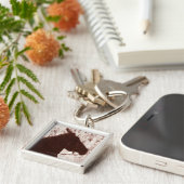 道の床の碧玉の乗馬の馬の頭部の影 キーホルダー (側面)