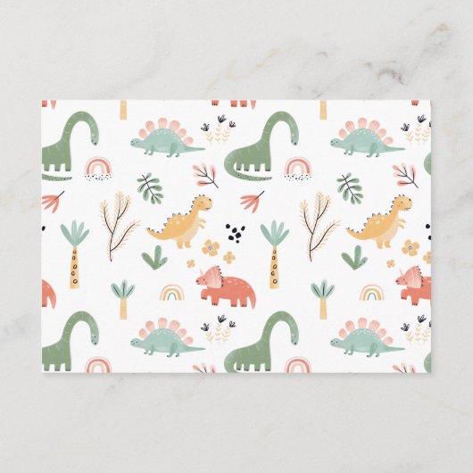 道の恐竜の小さなDinoベビーブックリクエスト エンクロージャーカード (裏面)
