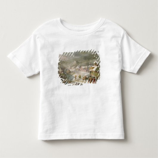 道の旅行者との冬の景色 トドラーTシャツ (正面)