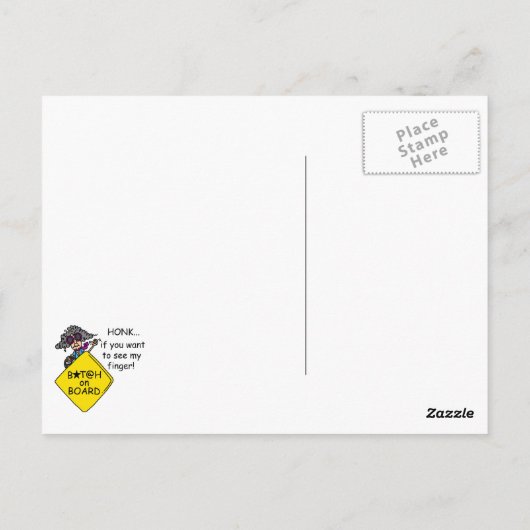 道の激怒のユーモア ポストカード (裏面)