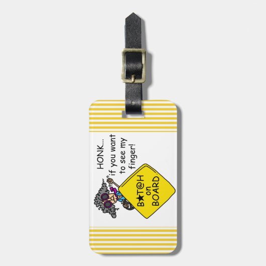 道の激怒のユーモア ラゲッジタグ (正面縦)