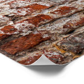 道の煉瓦の壁、古い抽象芸術。 ポスター (角)