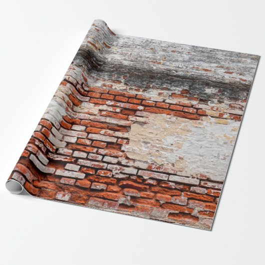  道の煉瓦の壁、古い抽象芸術。  ラッピングペーパー (アンロールド)