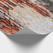  道の煉瓦の壁、古い抽象芸術。  ラッピングペーパー (角)