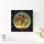 道の端 スクエア壁時計 (ホーム)