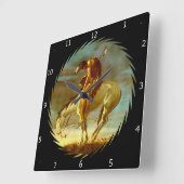 道の端 スクエア壁時計 (傾斜)