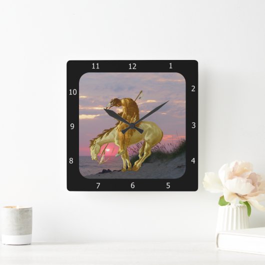 道の端 スクエア壁時計 (ホーム)