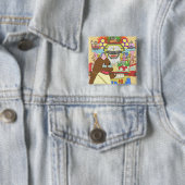 道の駅くじ やませ土風館オリジナルキャラクターどっふぅくん スクエア缶バッジ 缶バッジ (インサイチュ)