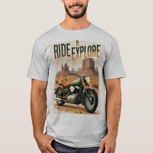 道は我が家 – バイク・ツーリングTシャツ Tシャツ (正面)