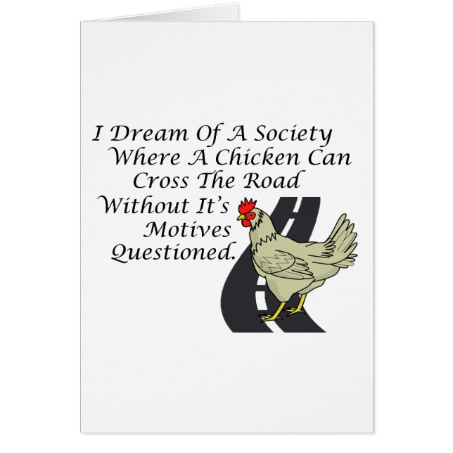 道を交差させている鶏 (正面)