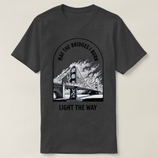 道を照らす橋が架かる Tシャツ (デザイン正面)