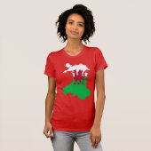 道を示す赤いドラゴン Tシャツ (正面フル)