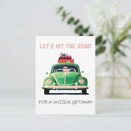 道を踏んで行こうユニーク ポストカード (スタンド正面)