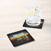 道を選ぶ旅の少ないおもしろい変更された芸術 スクエアペーパーコースター (インサイチュ)