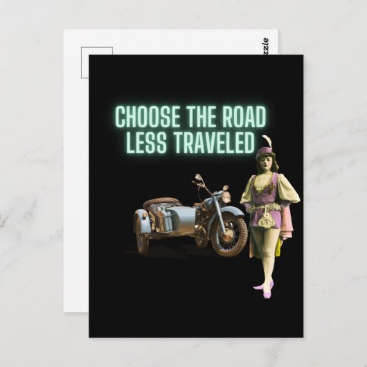 道を選ぶ旅の少ないおもしろい変更された芸術 ポストカード (正面/裏面)