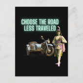 道を選ぶ旅の少ないおもしろい変更された芸術 ポストカード (正面)