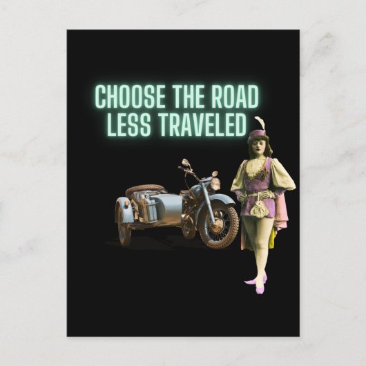 道を選ぶ旅の少ないおもしろい変更された芸術 ポストカード (正面)