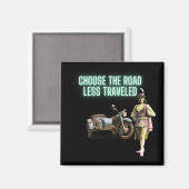 道を選ぶ旅の少ないおもしろい変更された芸術 マグネット (正面/裏面)