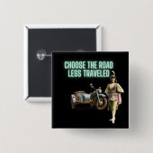 道を選ぶ旅の少ないおもしろい変更された芸術 缶バッジ (正面&裏面)