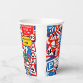 道パーソナライズされたカラフルシンボルや象徴 紙コップ (左)