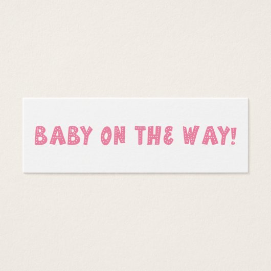 道上のベビーピンク点々のあるギフト登録カード (正面)