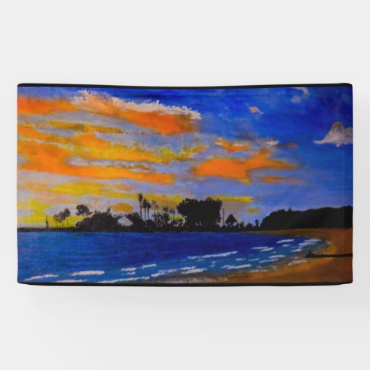 道保の夕日の完成 横断幕 (横)