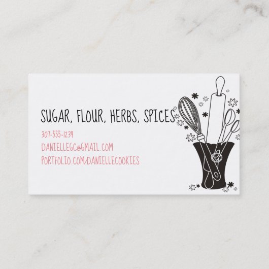 道具つぼのパン屋のペーストリー作りの職人の名刺 名刺 (裏面)